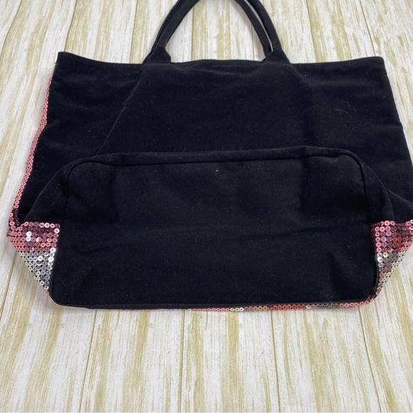 Victoria’s Secret Pink & Silver Sequin Stripe Tote Bag - Picture 7 of 8